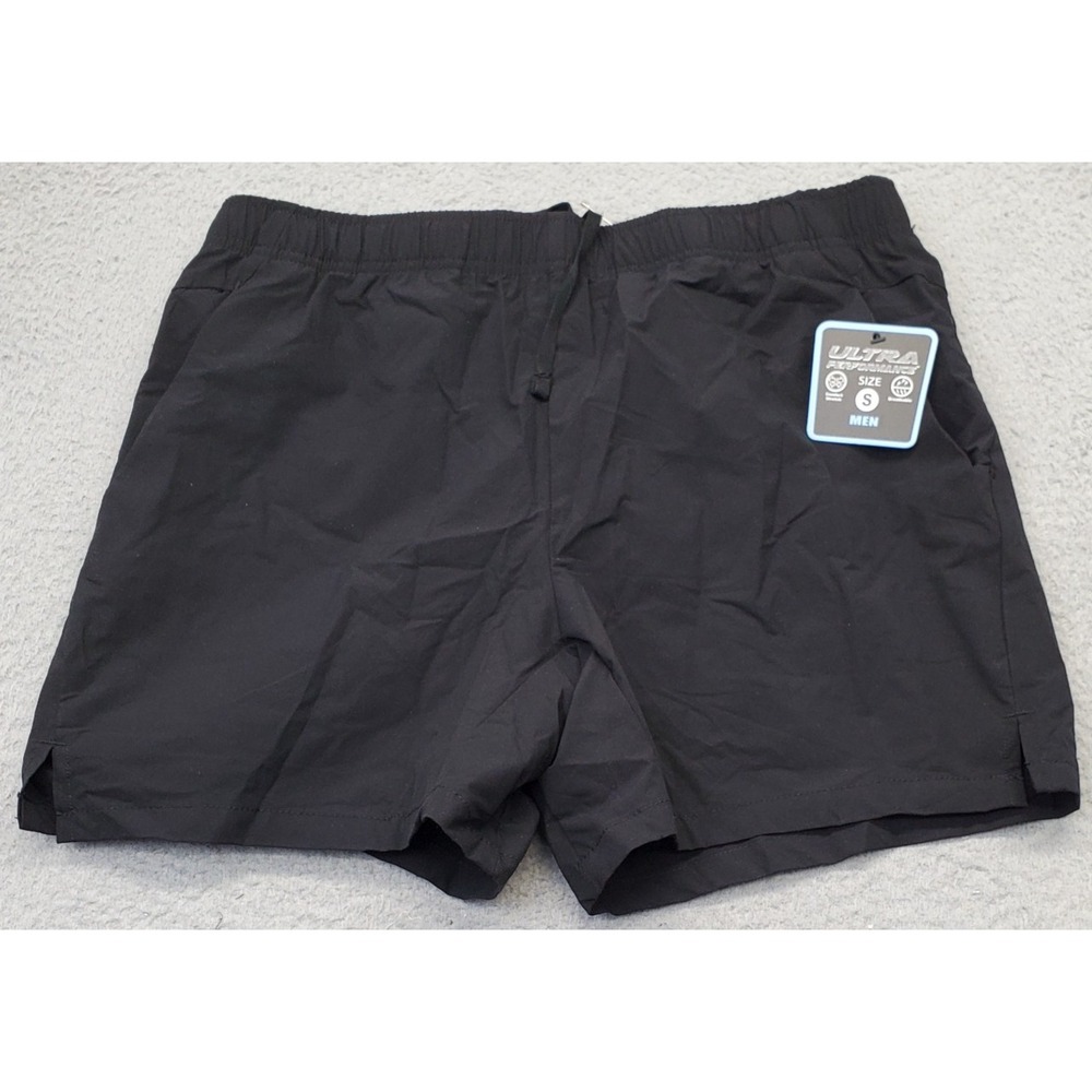 Ultra Performance Swim‎ Trunk Shorts Mens Small Black Comfort Stretch Drawstring